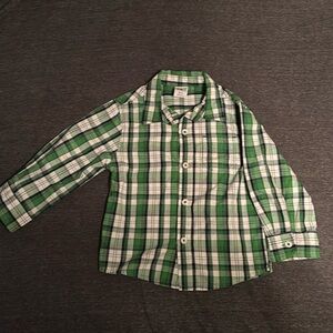 Green, White, Black Long Sleeve Button Up Size 24M